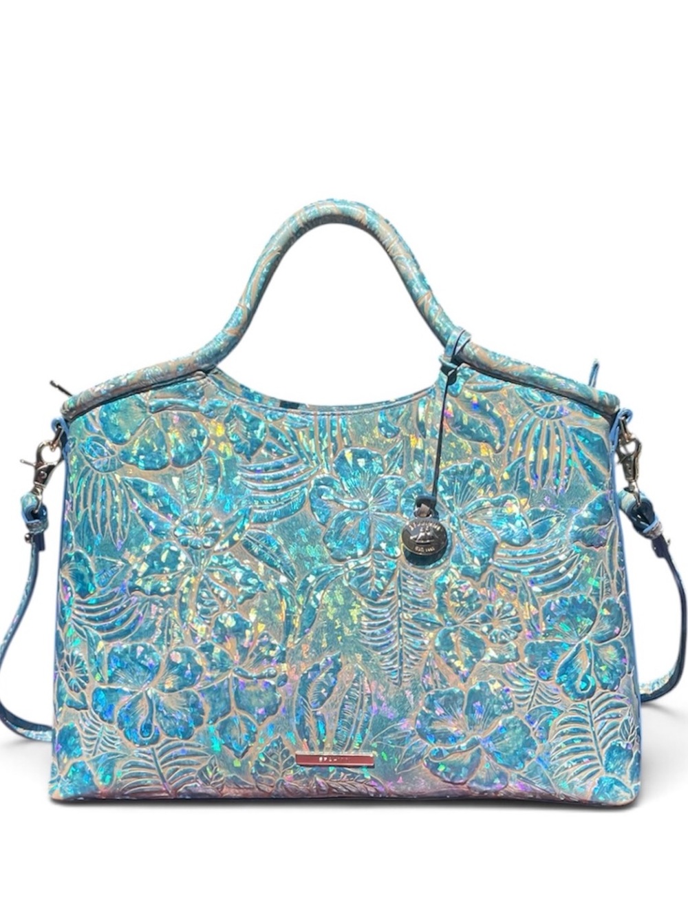 Brahmin Iridescent Blue Serenity Sonic Elaine Satchel NWT